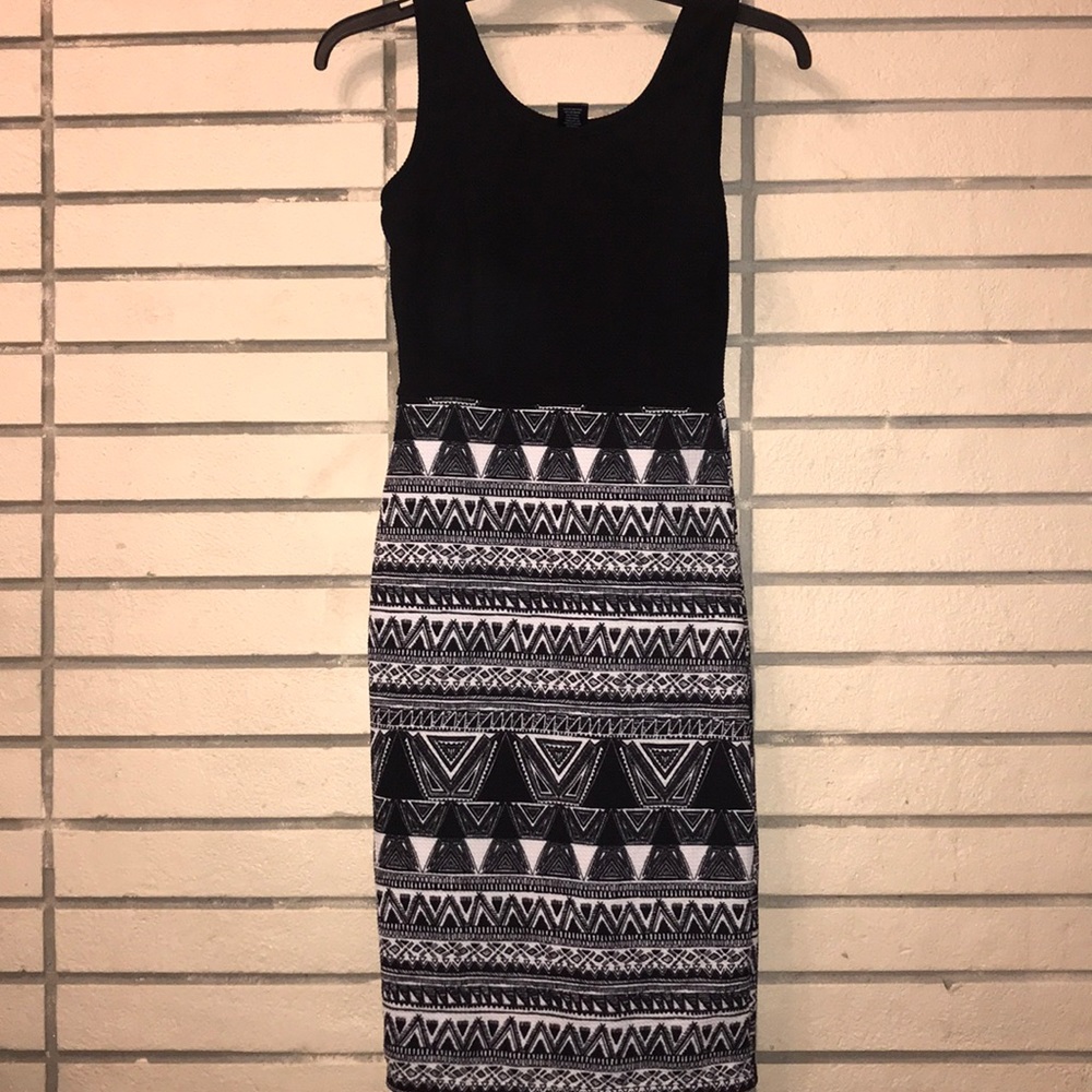 Black and White Tribal designed Mini-dress